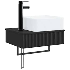 vidaXL Seinale paigaldatav pesu bassein Must 53 x 35 x 39 cm Tehispuit