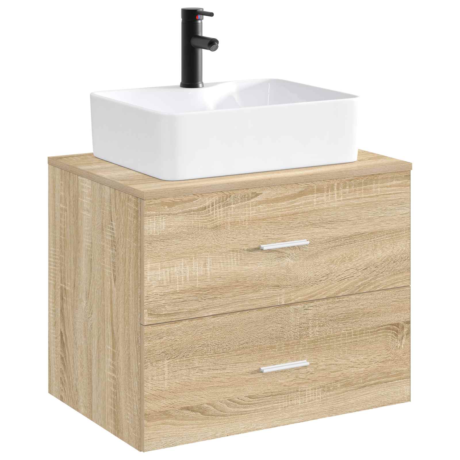 Umivalnik za kopalnico Mat črna 48,5 x 37,5 x 13 cm Kovina - slika 3