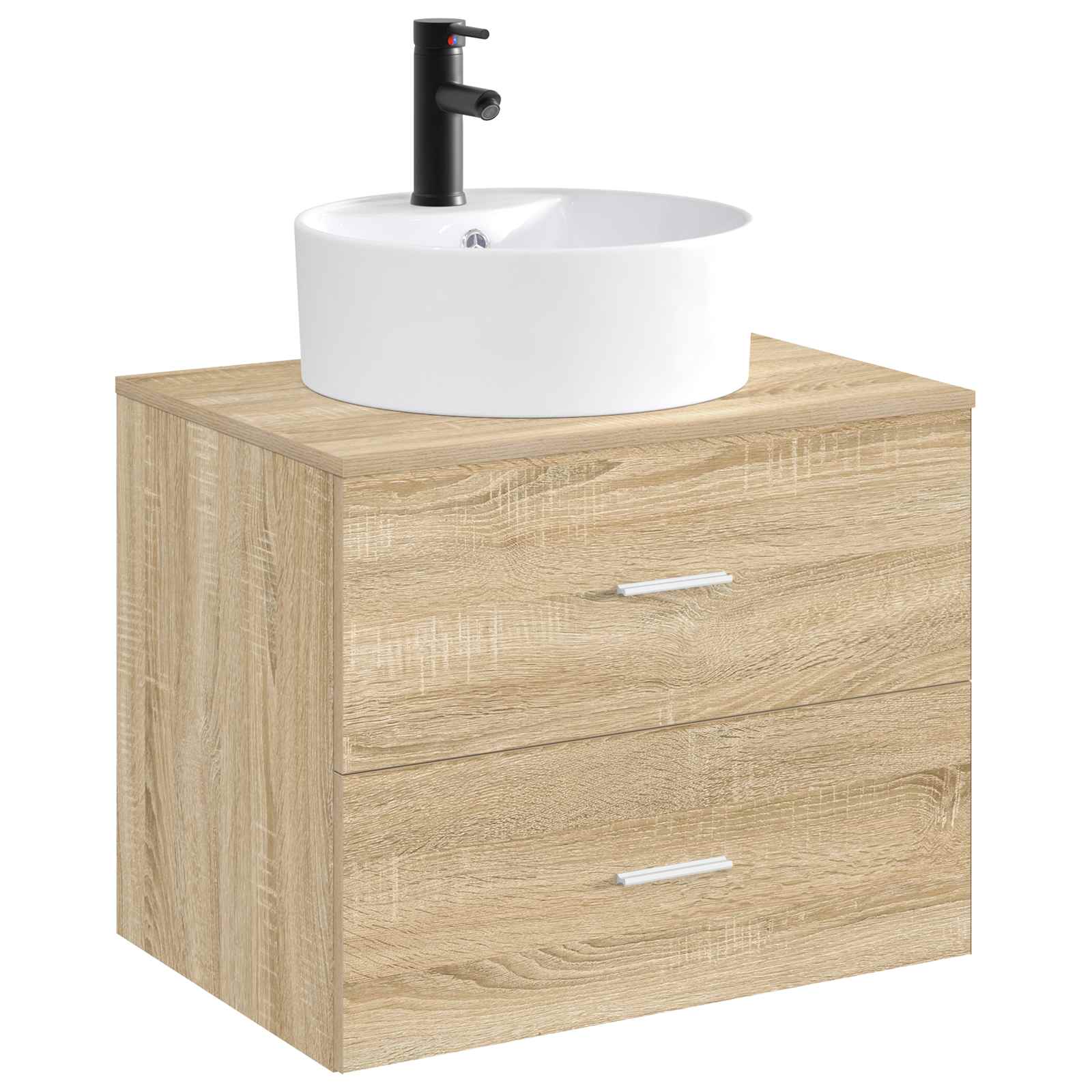 Umivalnik za kopalnico Mat črna 40,5 x 40,5 x 15 cm Kovina - slika 3