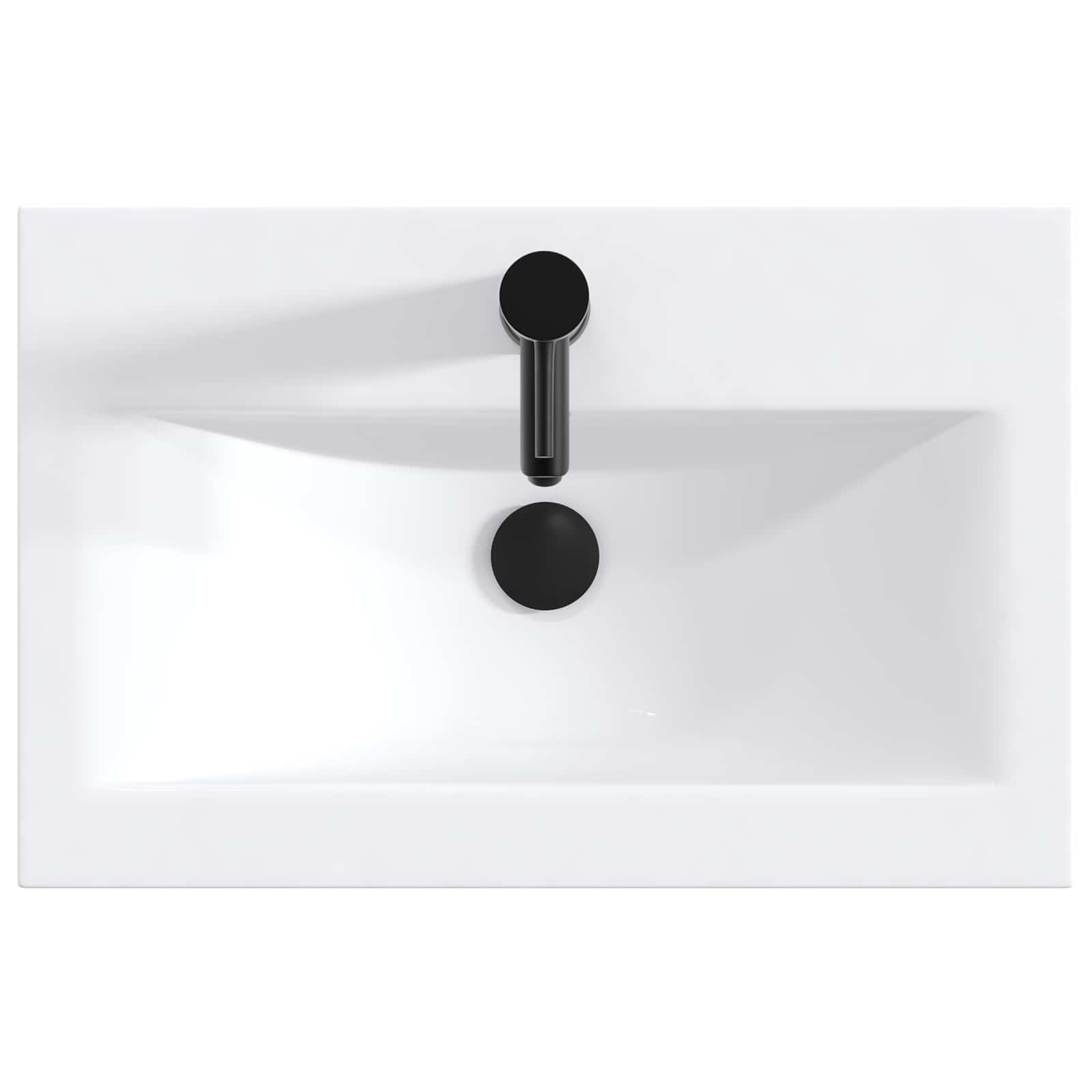 Umivalnik za kopalnico Mat črna 61 x 40 x 16,5 cm Kovina - slika 6