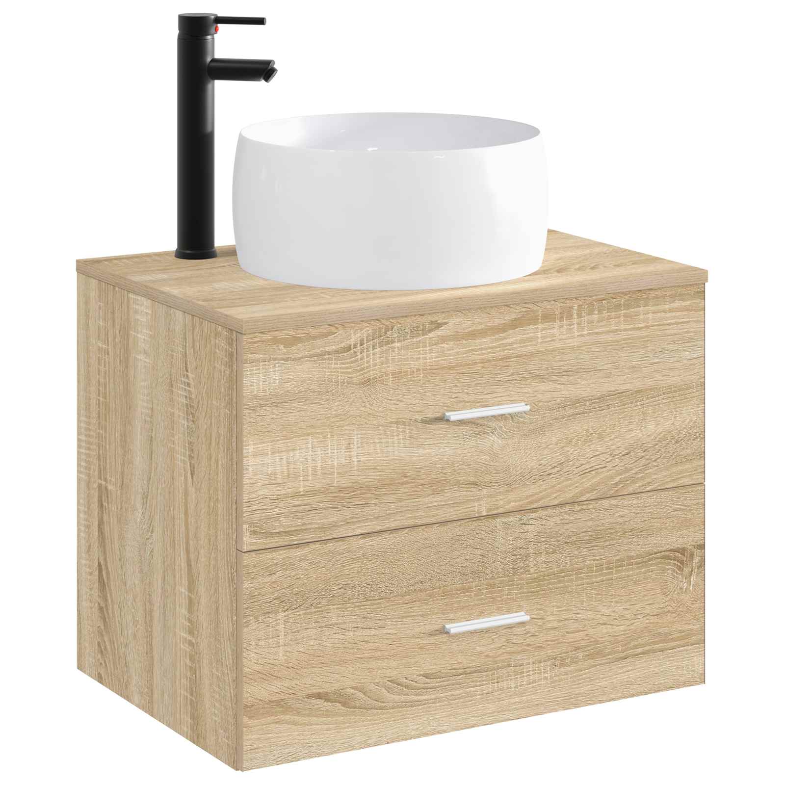 Umivalnik za kopalnico Mat črna 38,5 x 38,5 x 16 cm Kovina - slika 3
