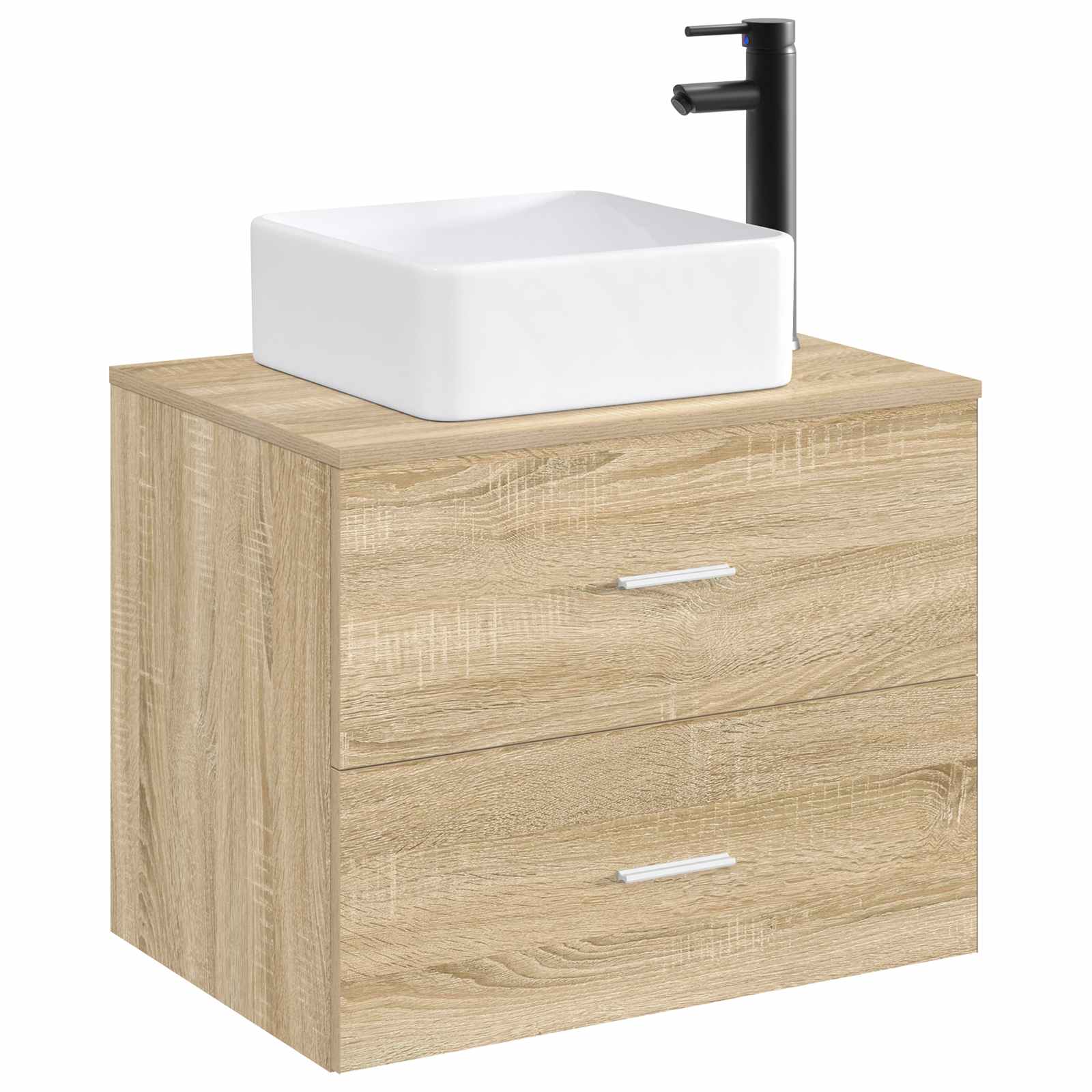 Umivalnik za kopalnico Mat črna 36,5 x 36,5 x 13 cm Kovina - slika 3