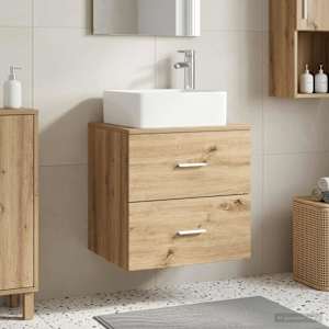 Umivalnik s pritrditev na steno Artisan hrast 53 x 34,5 x 63 cm
