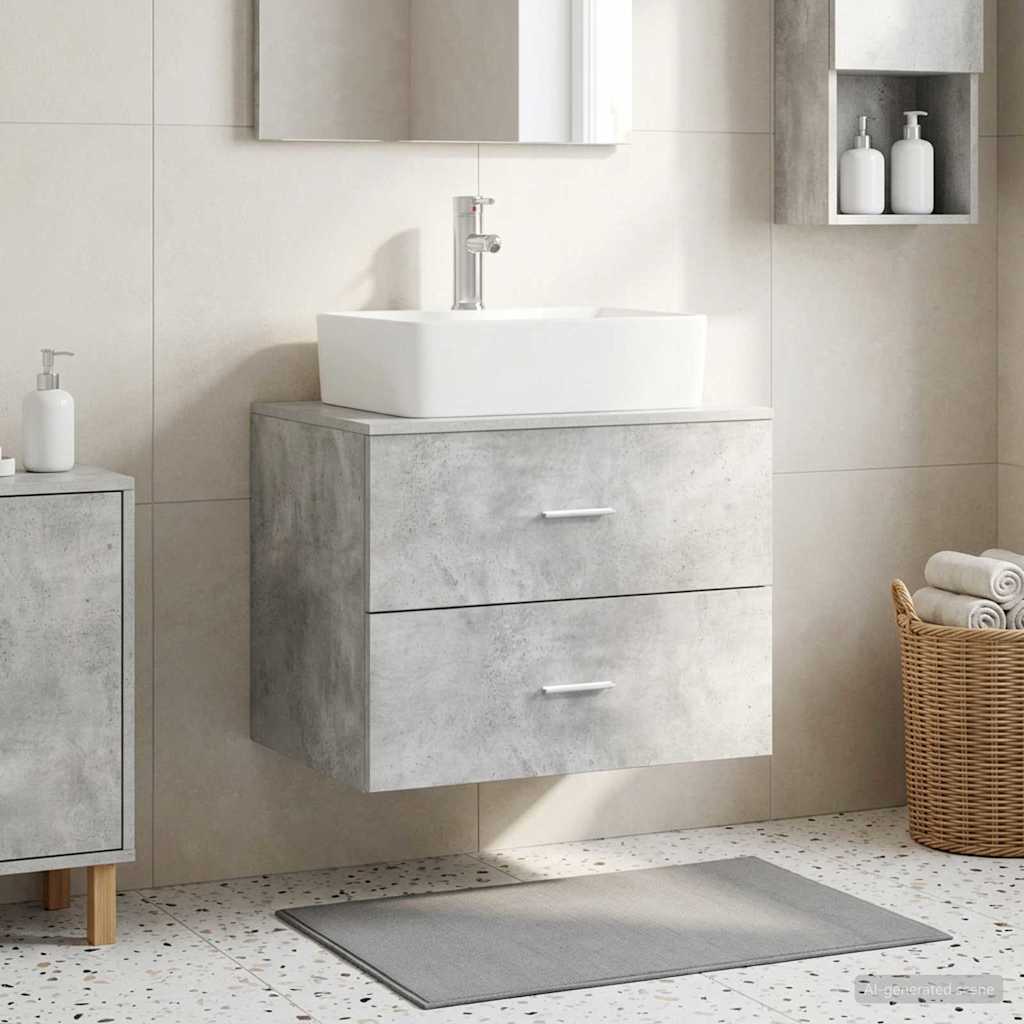 vidaXL Dulap de baie montat pe perete Gri Beton 62,5 x 44,5 x 50 cm