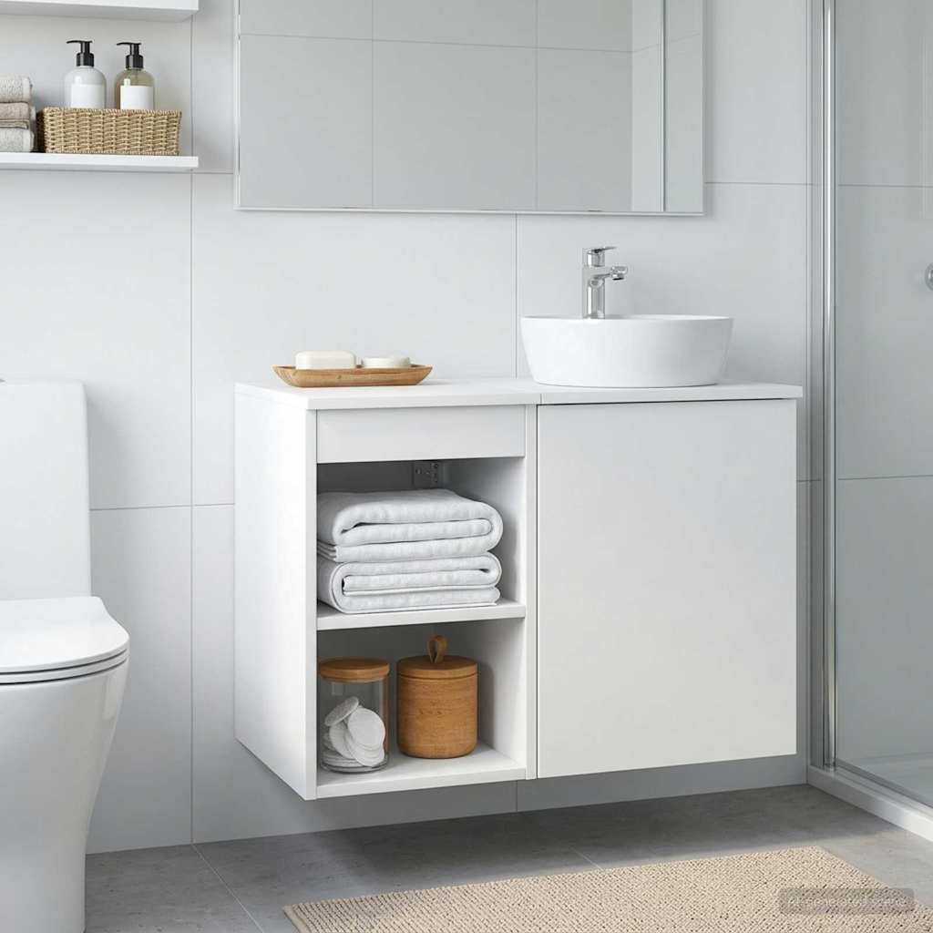 vidaXL Dulap de Baie Între Alb 30 x 35 x 50 cm Lemn prelucrat