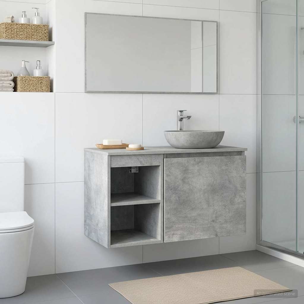 vidaXL Dulap de Baie Între Gri Beton 30 x 35 x 50 cm Lemn prelucrat
