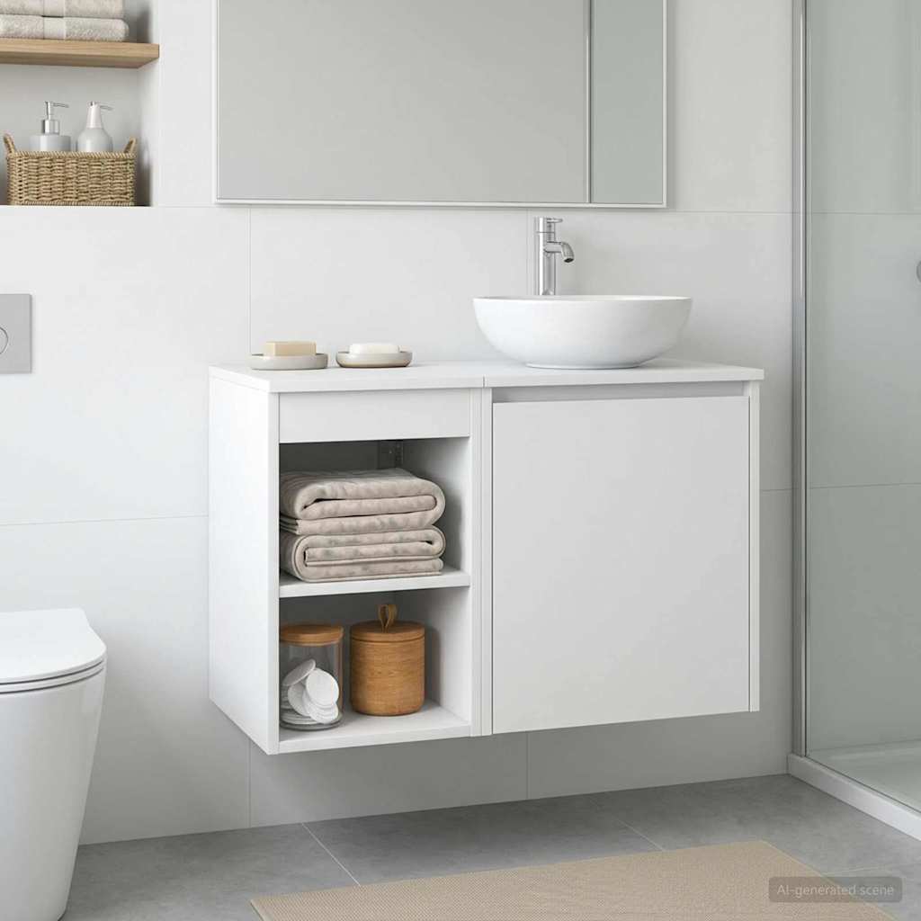 vidaXL Dulap de Baie Între Alb 30 x 41 x 50 cm Lemn prelucrat