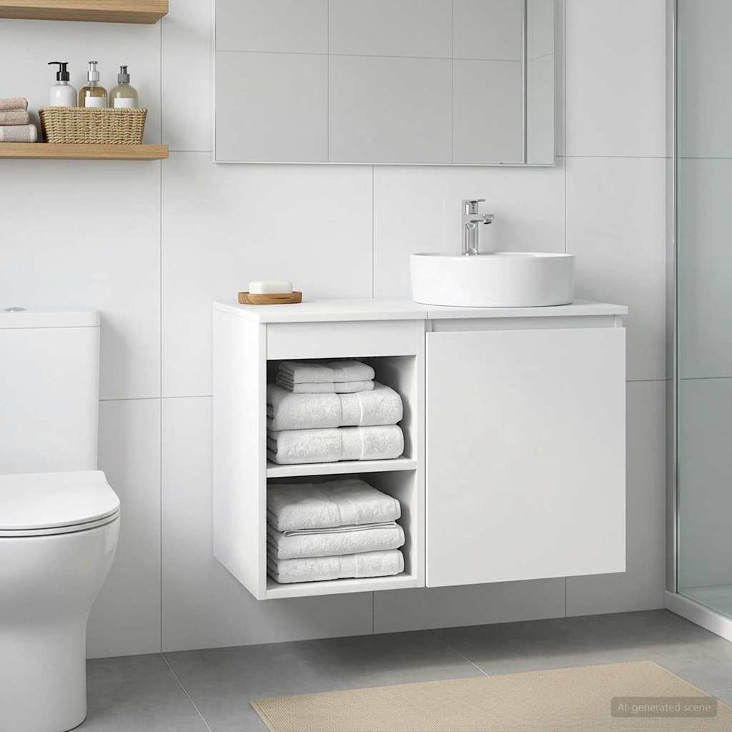 vidaXL Badrumsskåp Mellan Vit 30 x 44,5 x 50 cm Konstruerat trä