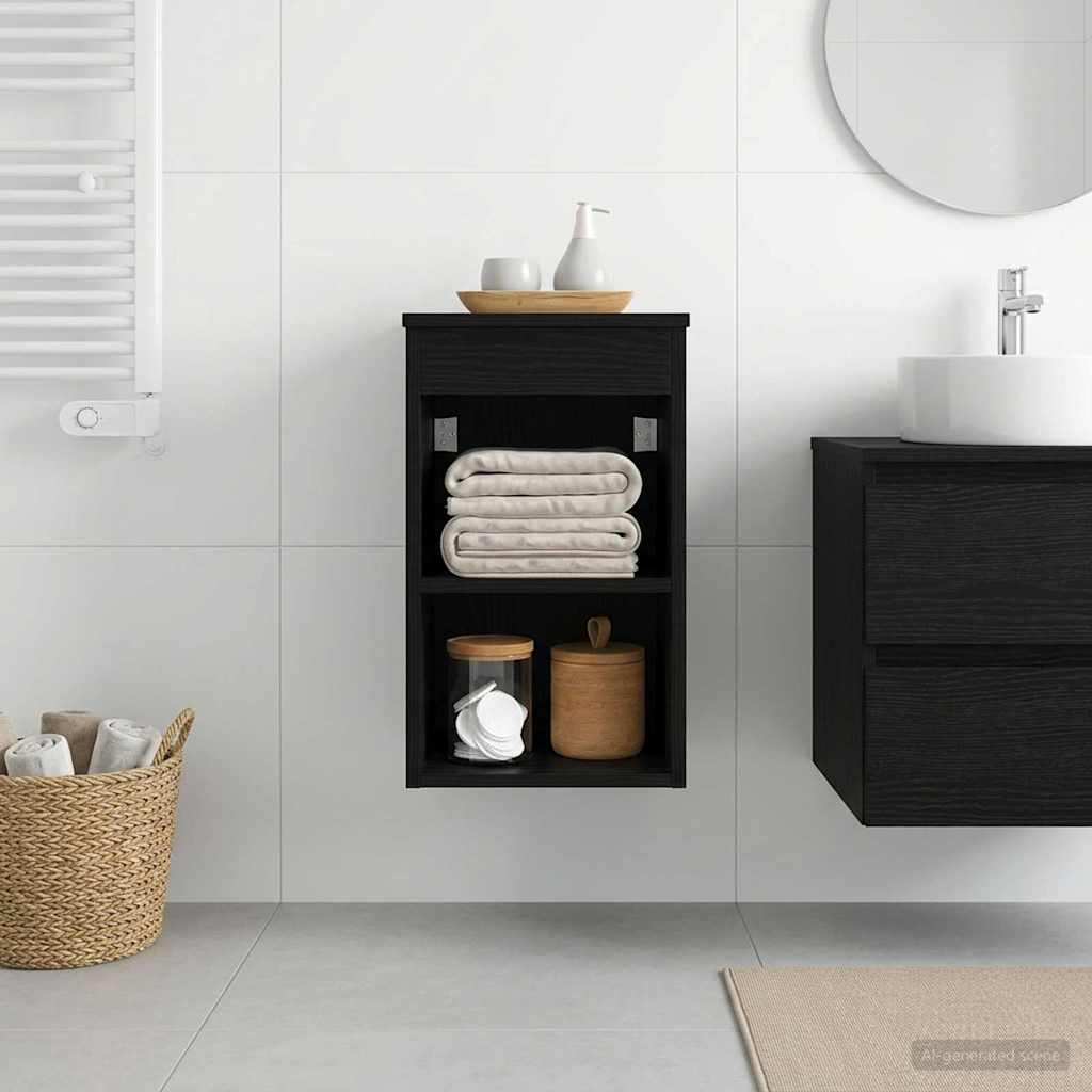 vidaXL Dulap de Baie Între Stejar Negru 30 x 44,5 x 50 cm