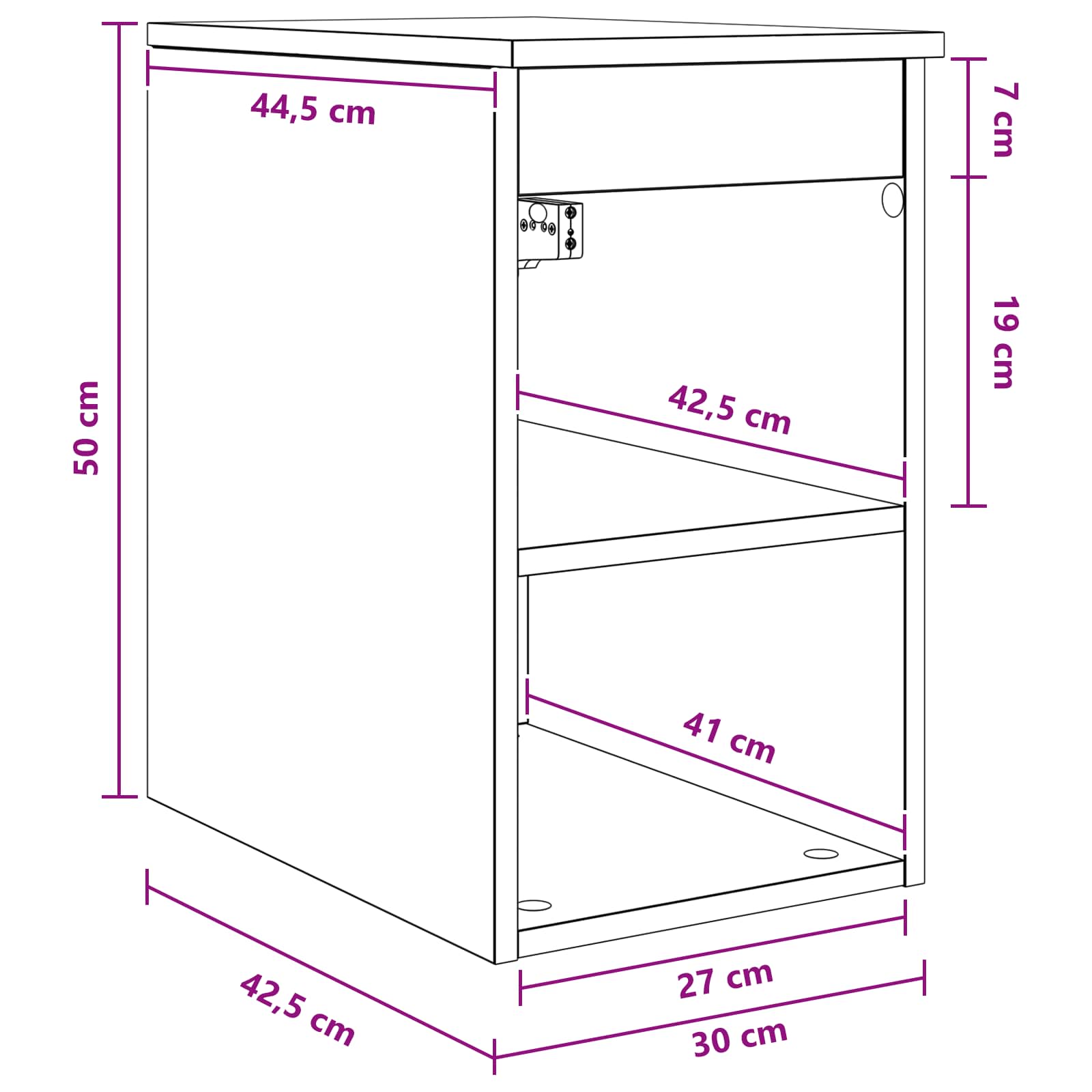 vidaXL Badezimmerschrank Inzwischen Artisan-Eiche 30 x 44,5 x 50 cm – Bild 9