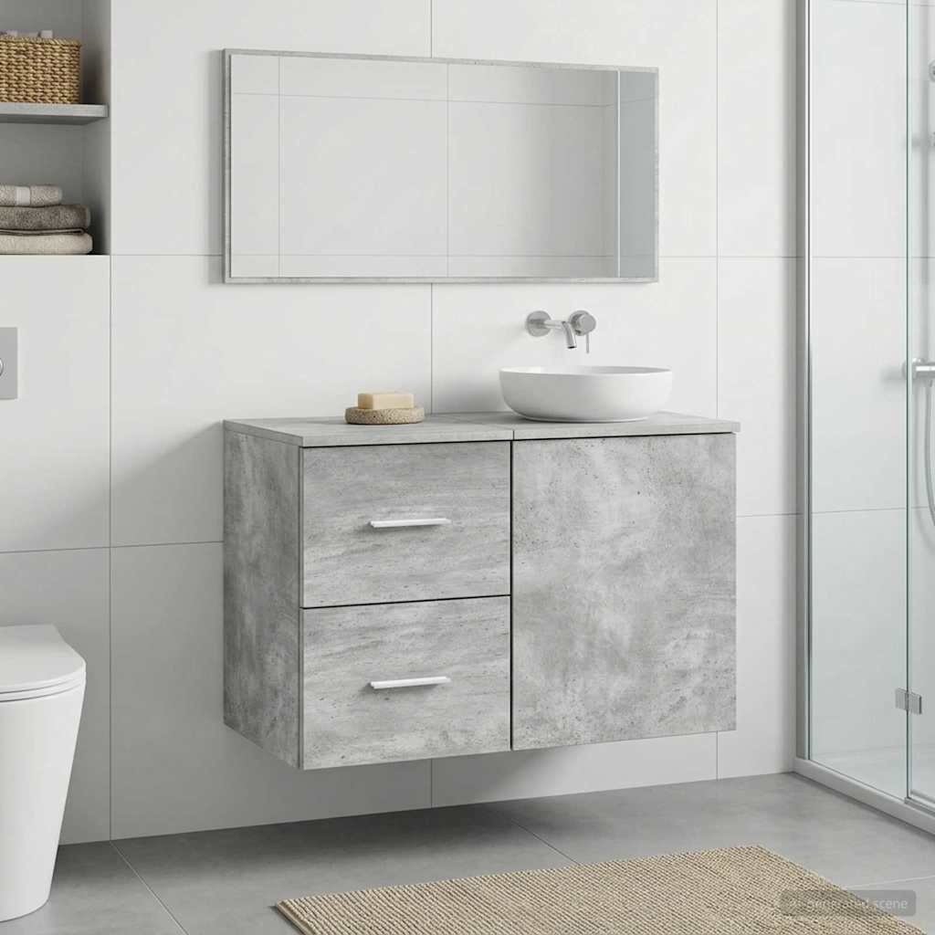 vidaXL Dulap de Baie Între Gri Beton 30 x 35 x 50 cm Lemn prelucrat