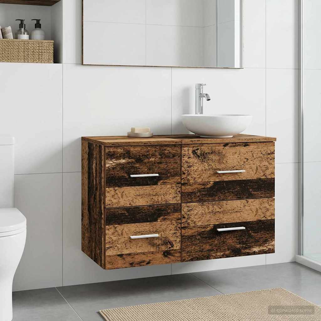 vidaXL Dulap de Baie Între Lemn vechi 30 x 35 x 50 cm Lemn prelucrat
