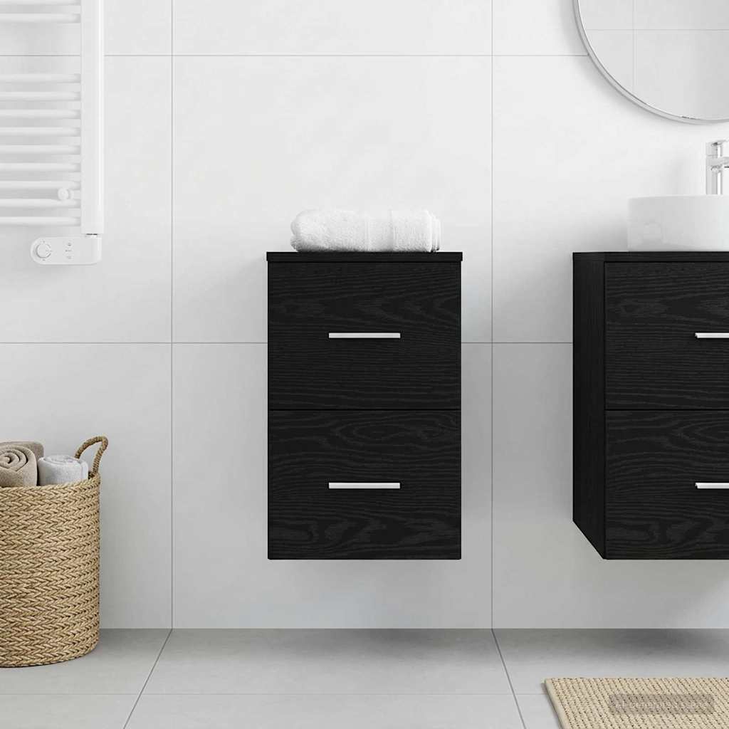 vidaXL Dulap de Baie Între Stejar Negru 30 x 41 x 50 cm Lemn prelucrat
