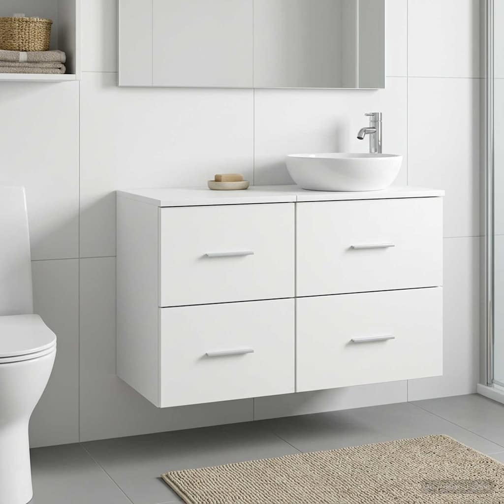 vidaXL Dulap de Baie Între Alb 30 x 44,5 x 50 cm Lemn prelucrat
