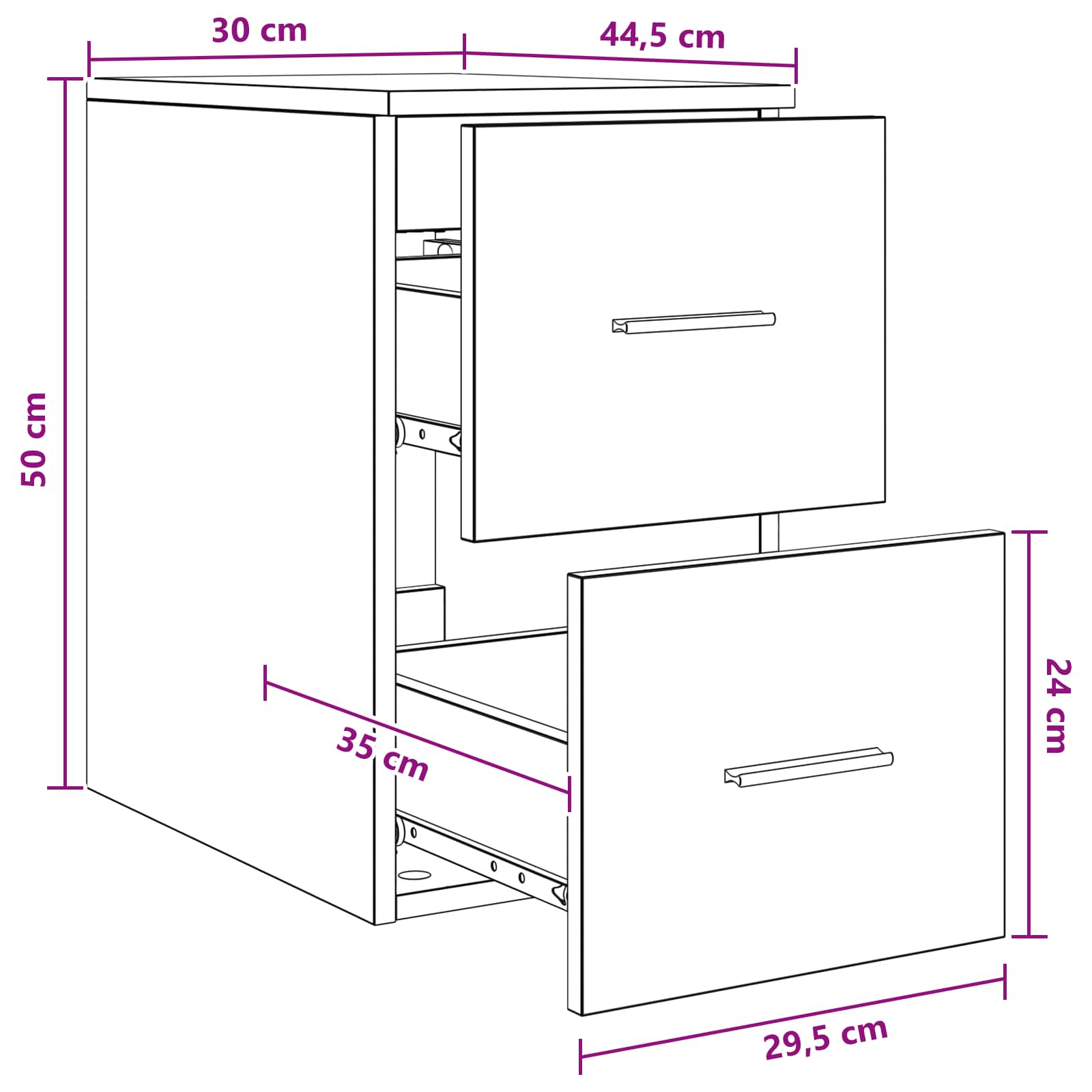 Kopalniška omarica vmes Črni hrast 30 x 44,5 x 50 cm - slika 8