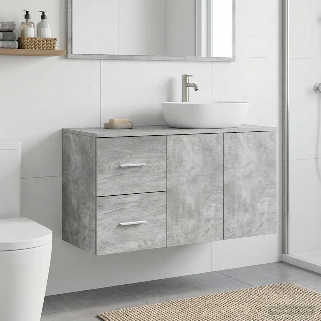 vidaXL Dulap de Baie Între Gri Beton 30 x 44,5 x 50 cm Lemn prelucrat