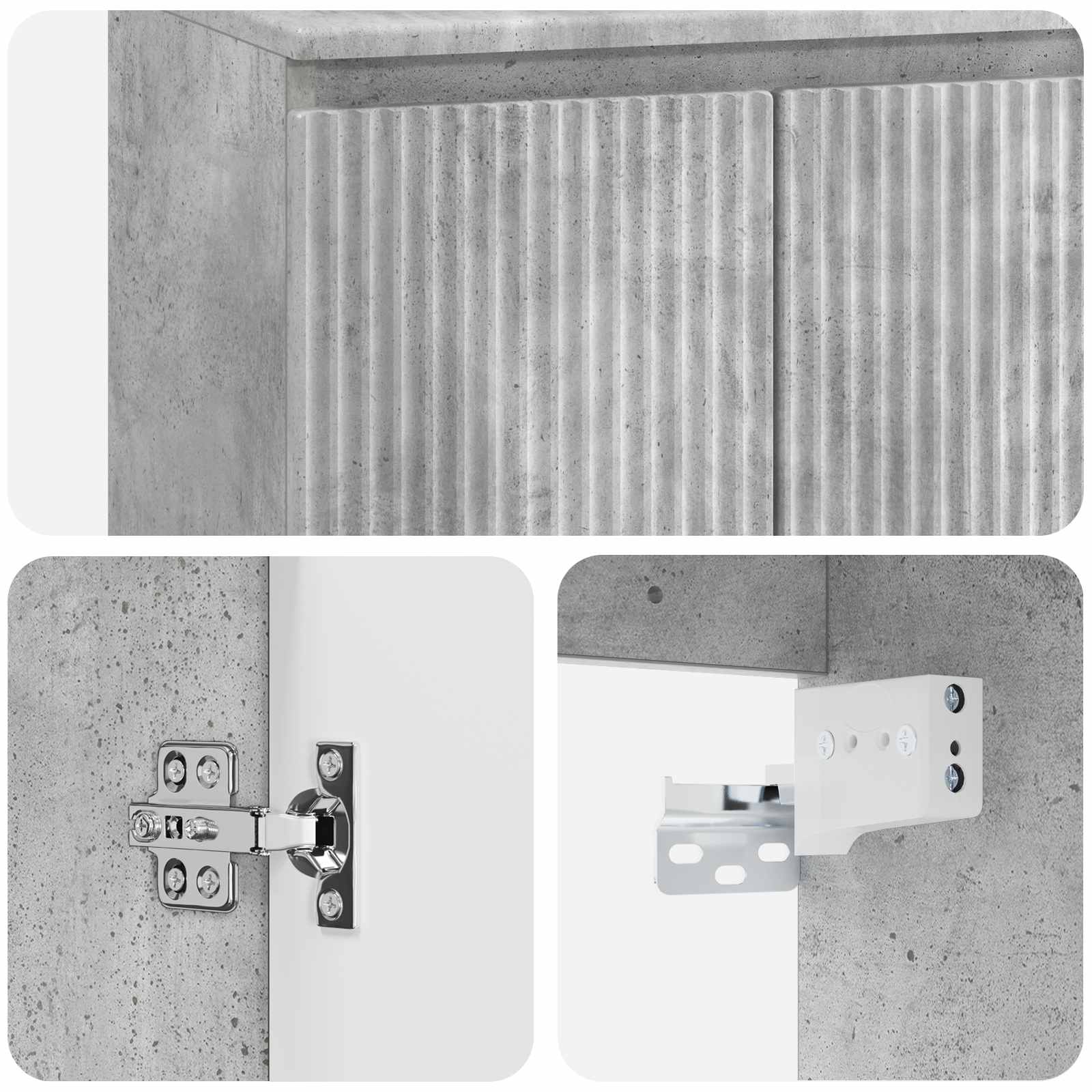 Visoka umivalnik s police Betonsko siva 49,5 x 44,5 x 65,5 cm - slika 6