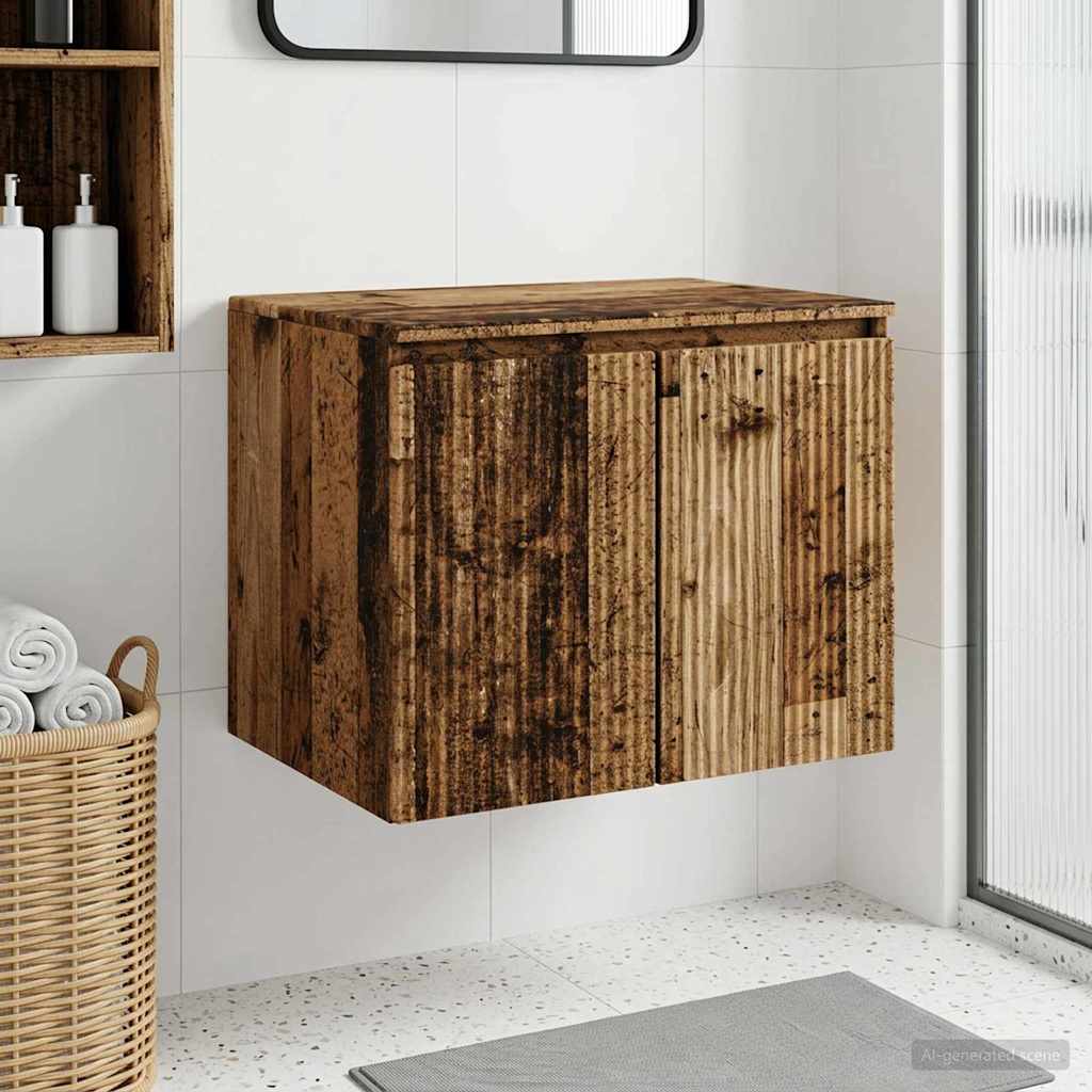 vidaXL Dulap Bathroom Montat pe Perete Lemn vechi 62,5 x 44,5 x 50 cm
