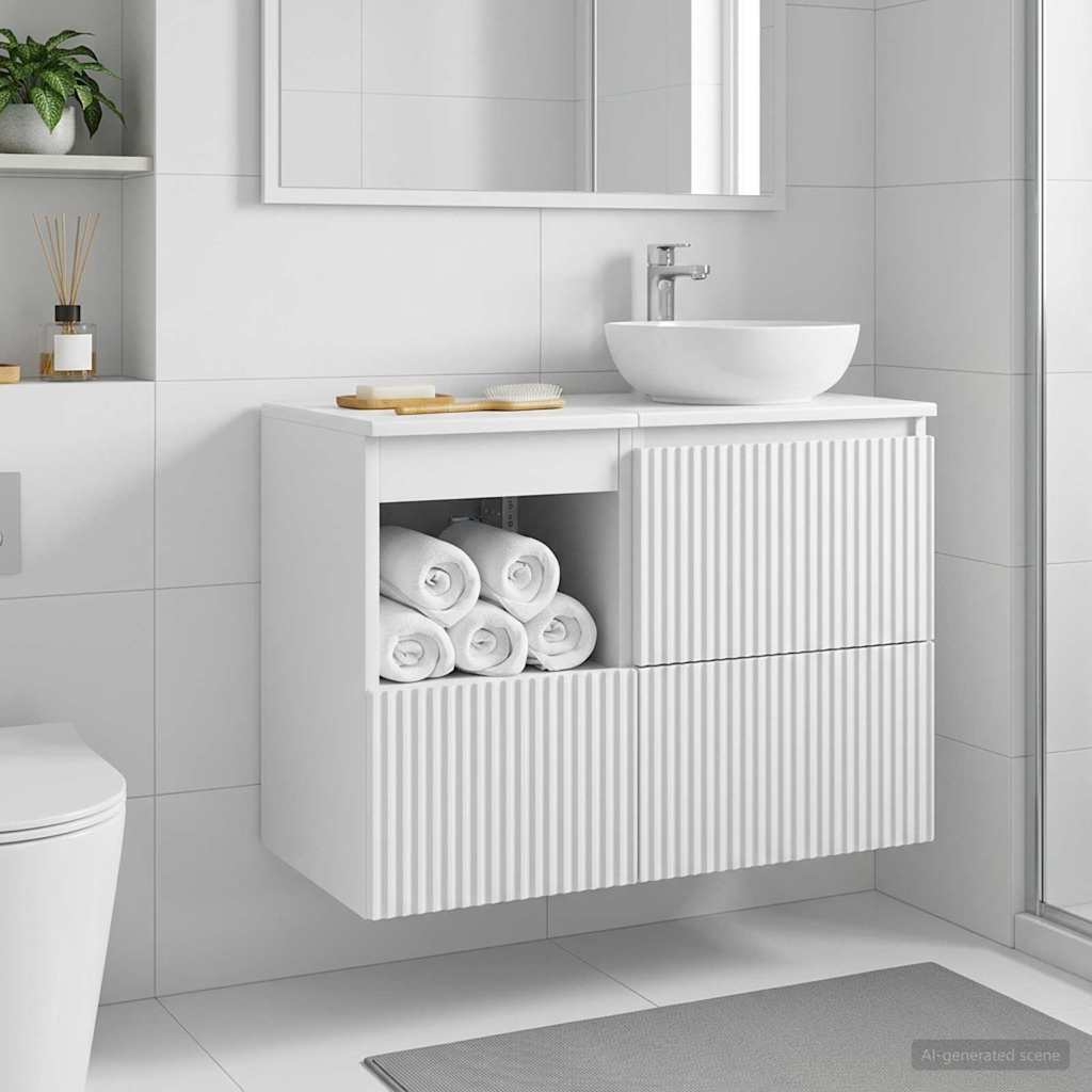 vidaXL Badrumsskåp Vit 30 x 41 x 50 cm Konstruerat trä