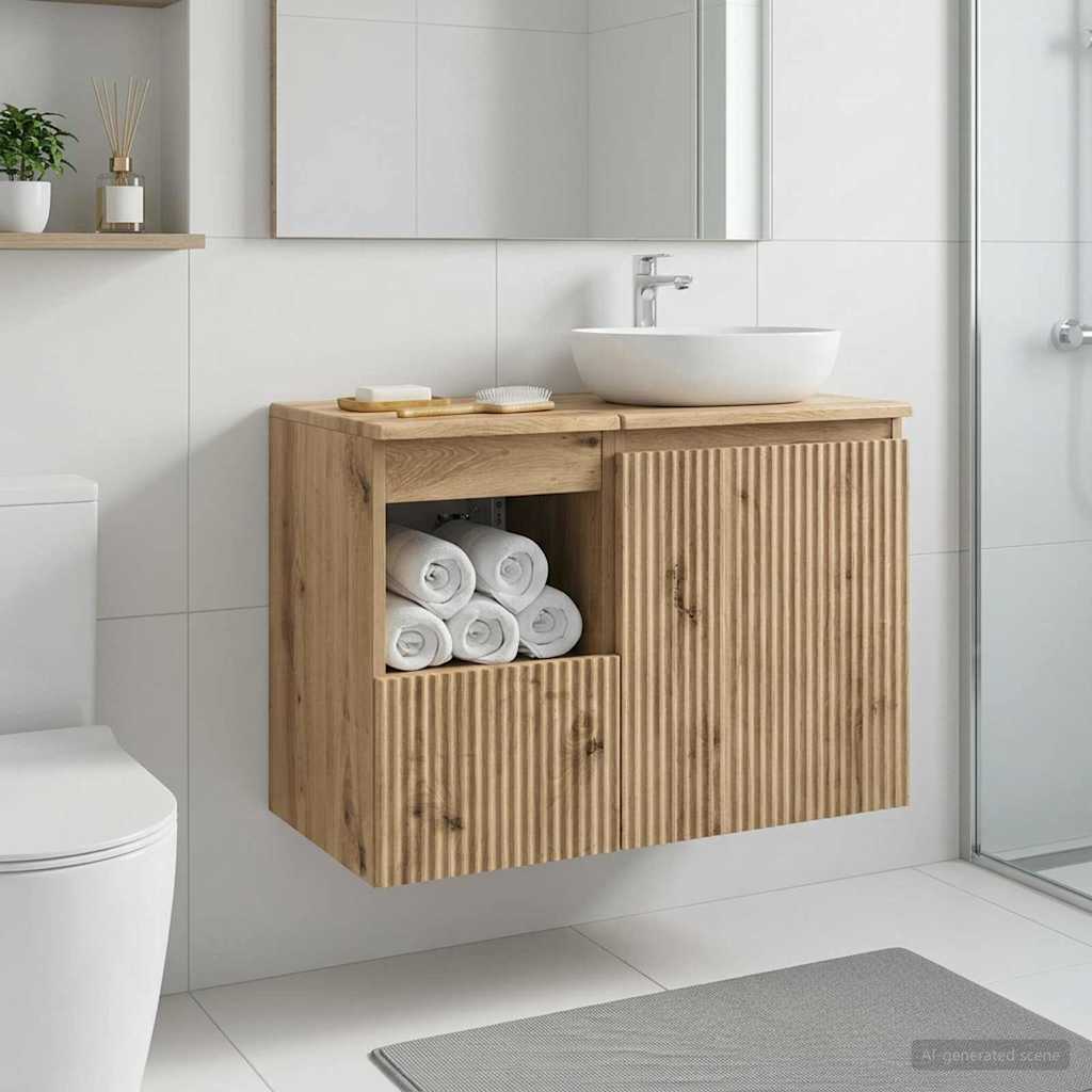 vidaXL Badrumsskåp Artisan-ek 30 x 41 x 50 cm Konstruerat trä