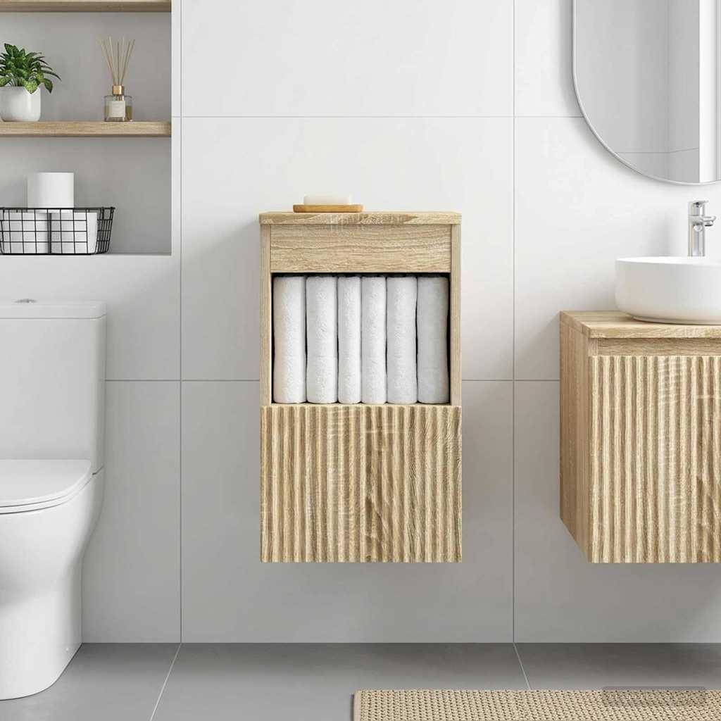 vidaXL Badrumsskåp Sonoma-ek 30 x 44,5 x 50 cm Konstruerat trä