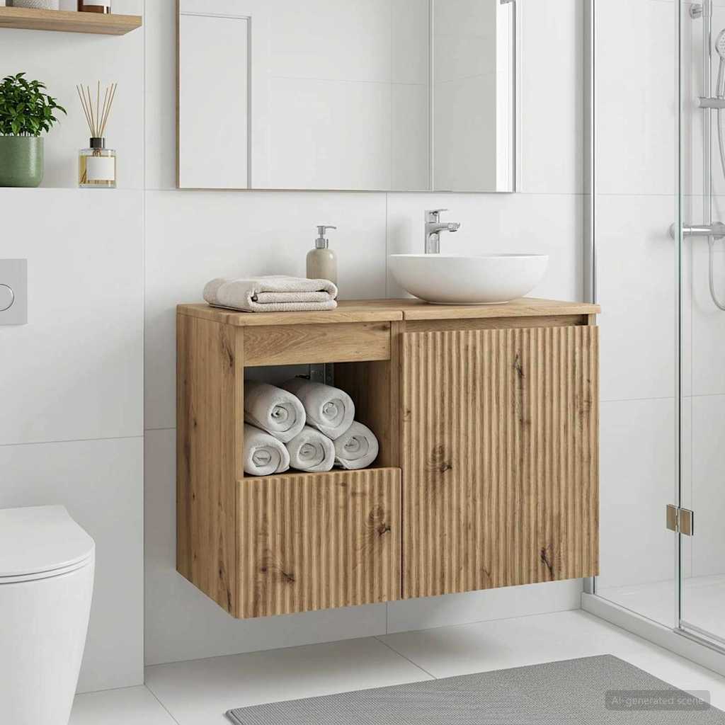 vidaXL Badrumsskåp Artisan-ek 30 x 44,5 x 50 cm Konstruerat trä