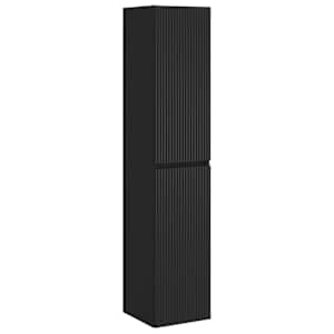 vidaXL Seinale kinnitatav vannitoikapp Must 33 x 34,5 x 160 cm