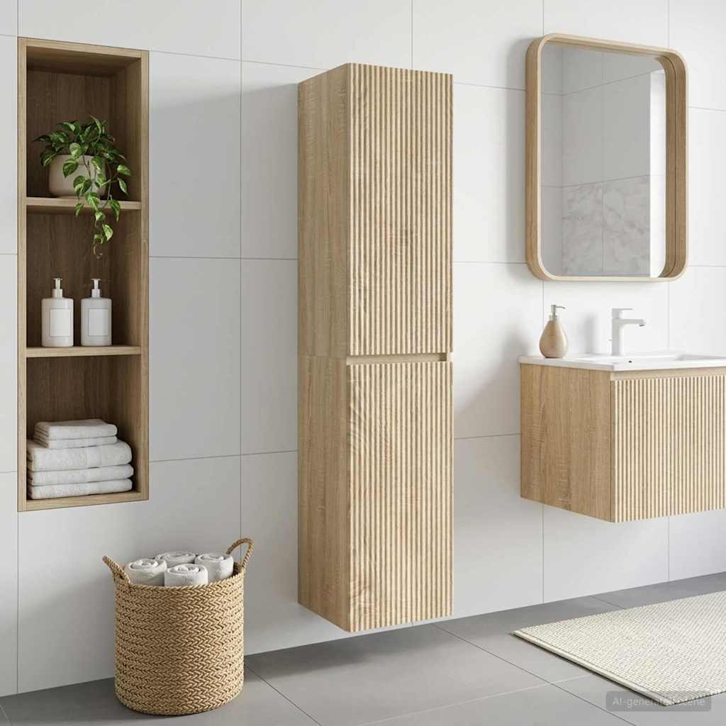 vidaXL Dulap Bathroom Montat pe Perete Stejar Sonoma