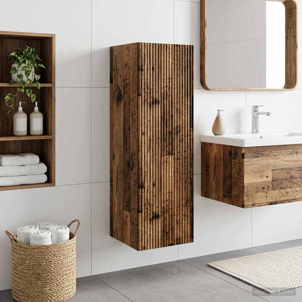 vidaXL Dulap Bathroom Montat pe Perete Lemn vechi 33 x 34,5 x 60 cm