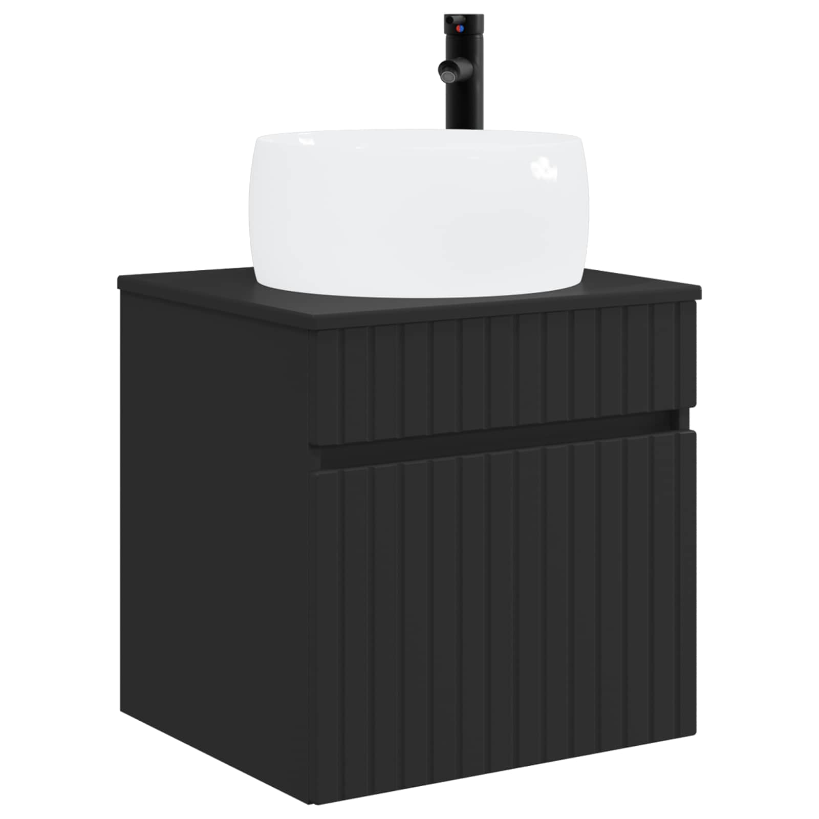 vidaXL Chiuvetă de baie suspendată Negru 49 x 44,5 x 66 cm