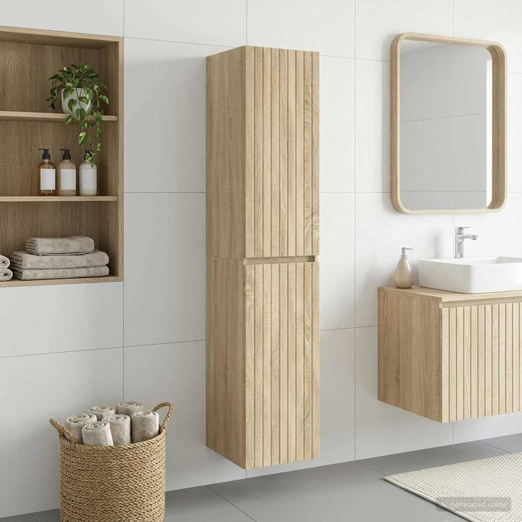 Omejen kabineta za kopalnico Sonoma hrast 33 x 34,5 x 160 cm