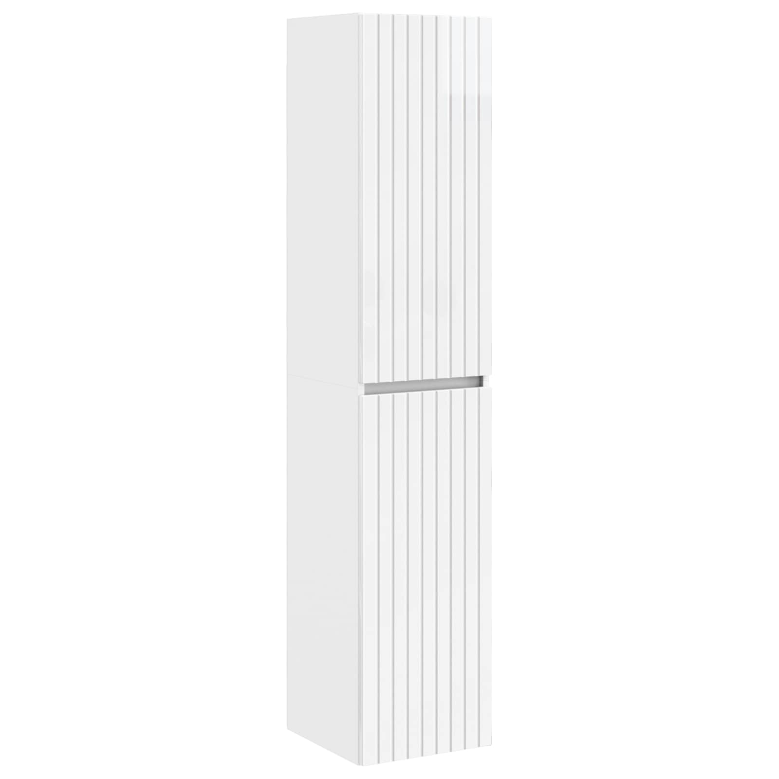 vidaXL Dulap Bathroom Montat pe Perete Alb foarte lucios