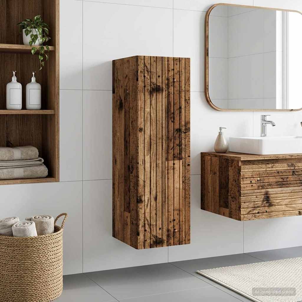 vidaXL Dulap Bathroom Montat pe Perete Lemn vechi 33 x 34,5 x 60 cm