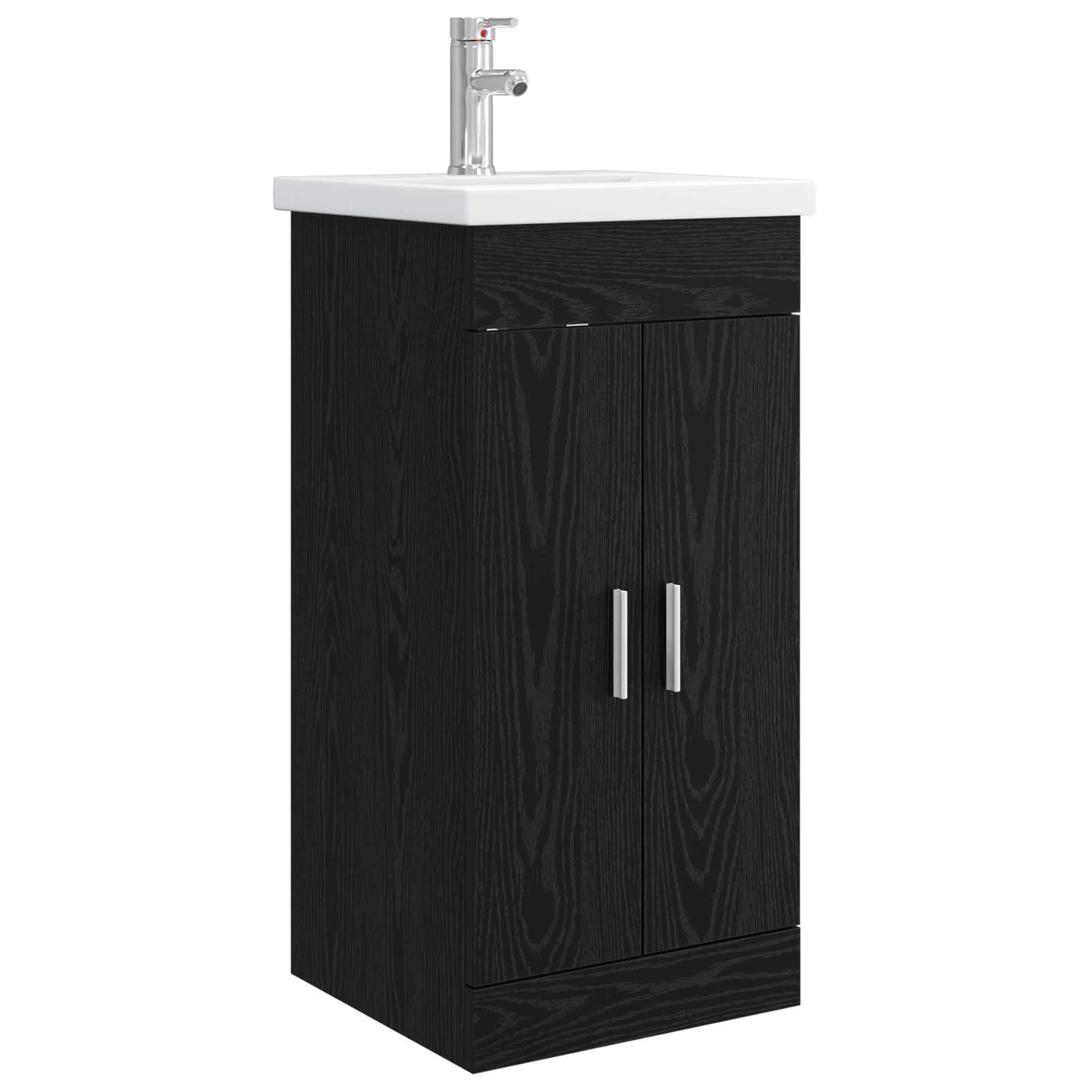 vidaXL Mobilă de baie cu chiuvetă Stejar Negru 42 x 40 x 84,5 cm