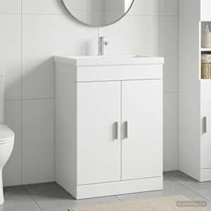 Kopalniški kabinet pod umivalnikom Bela 56 x 37,5 x 81 cm