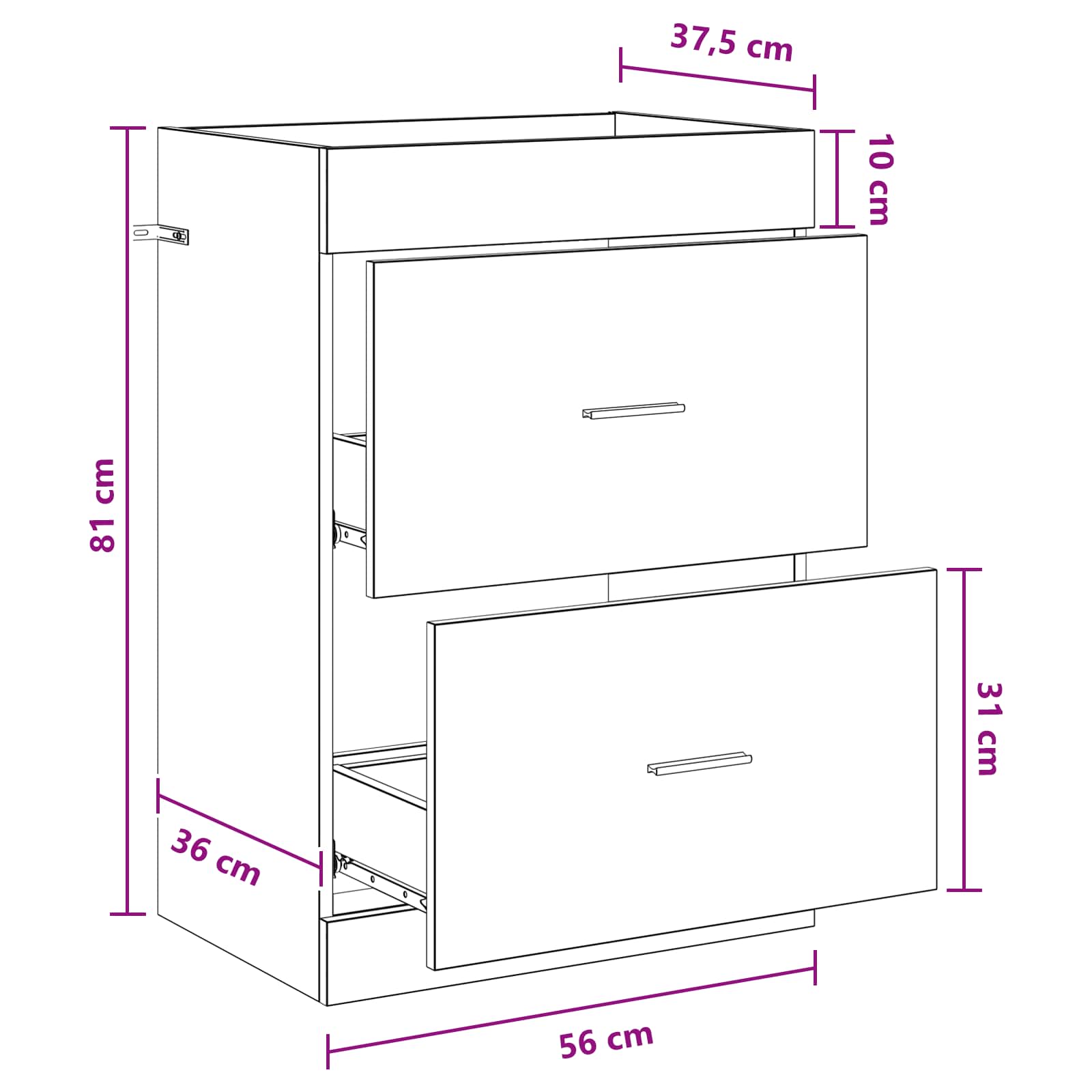 Kopalniški kabinet pod umivalnikom Siva Sonoma - slika 8