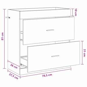 Koupelnová skříňka pod umyvadlo Bílá 78,5 x 37,5 x 81 cm - obrázek 8
