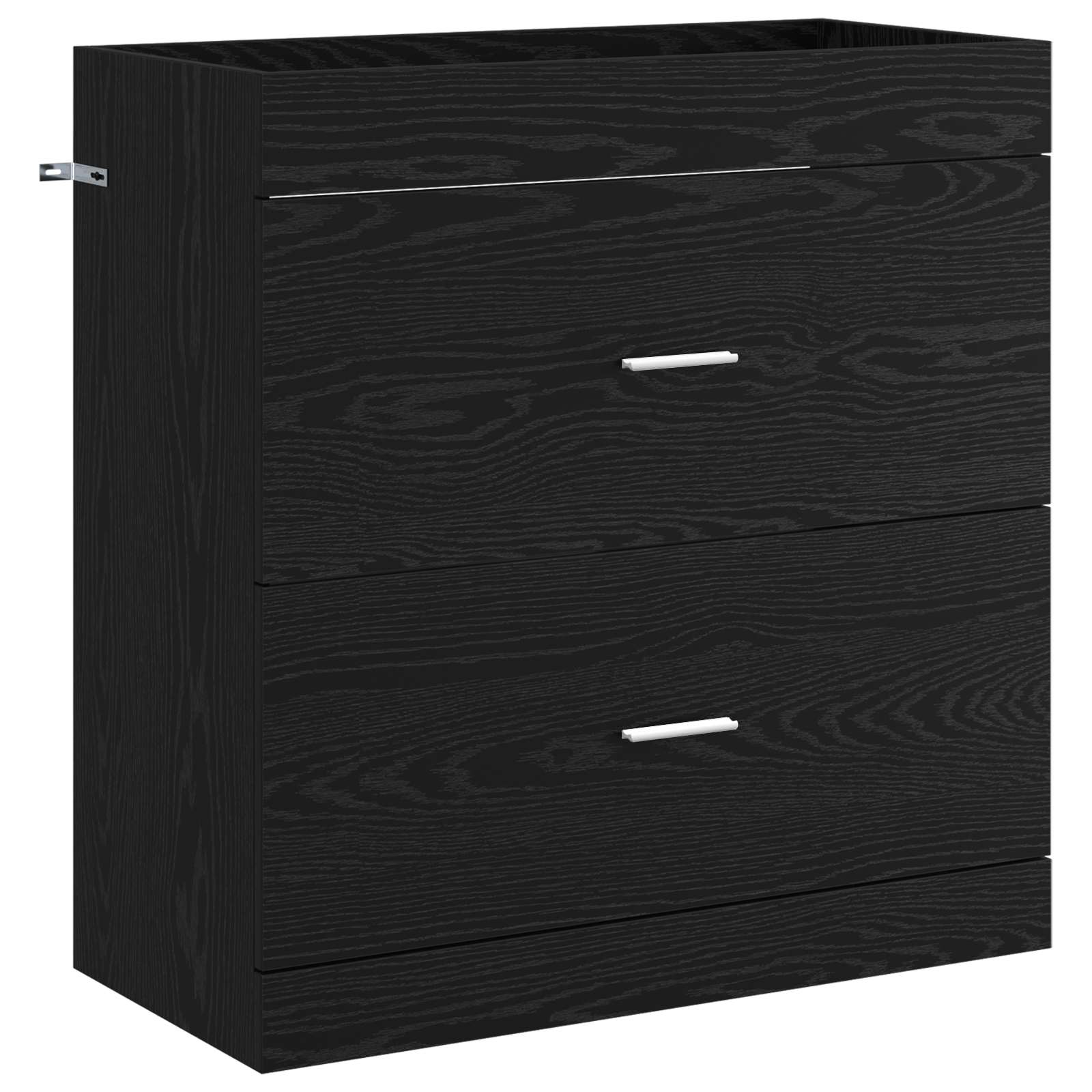 vidaXL Dulap sub chiuvetă pentru baie Stejar Negru 78,5 x 37,5 x 81 cm