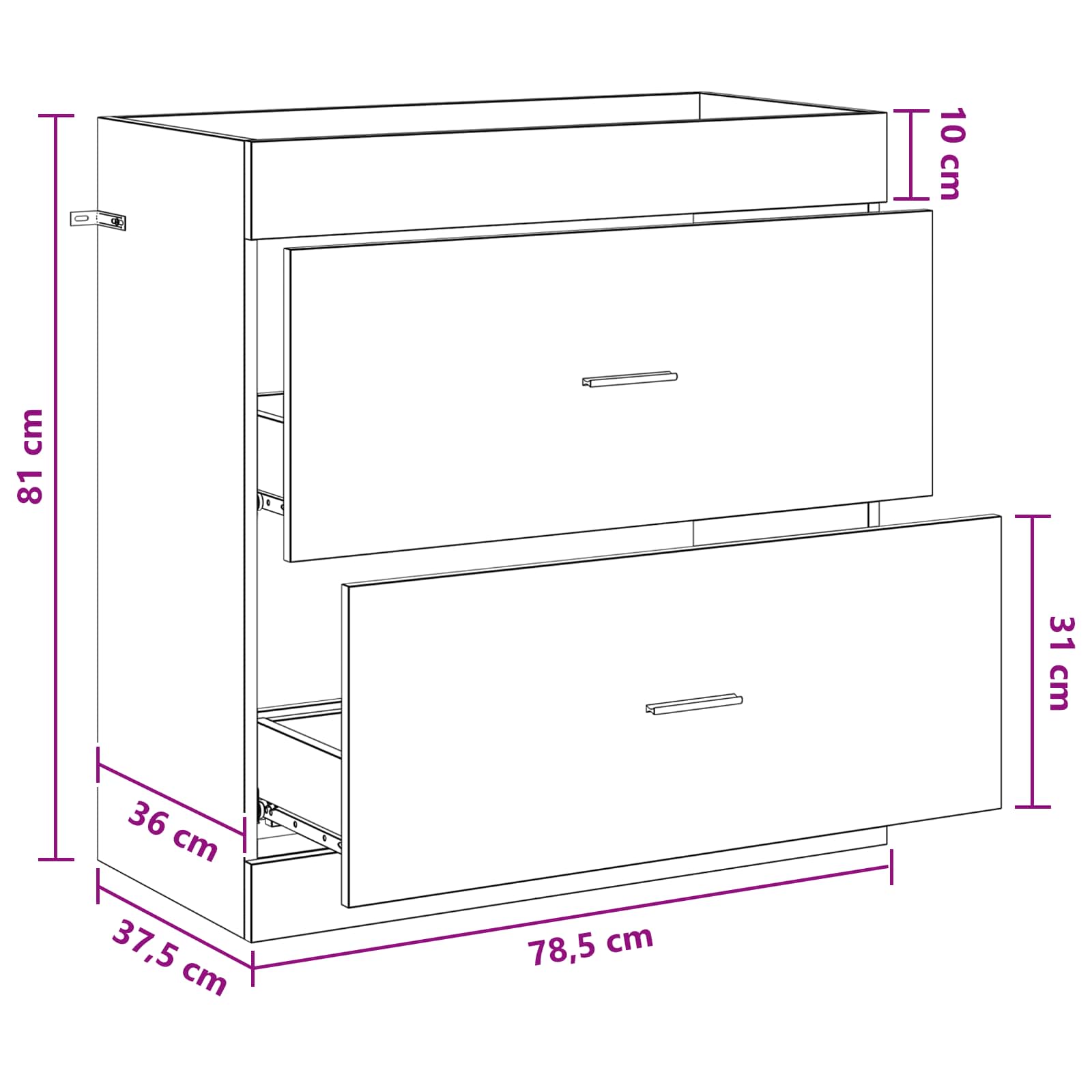 vidaXL Badunterschrank Artisan-Eiche 78,5 x 37,5 x 81 cm Holzwerkstoff – Bild 7
