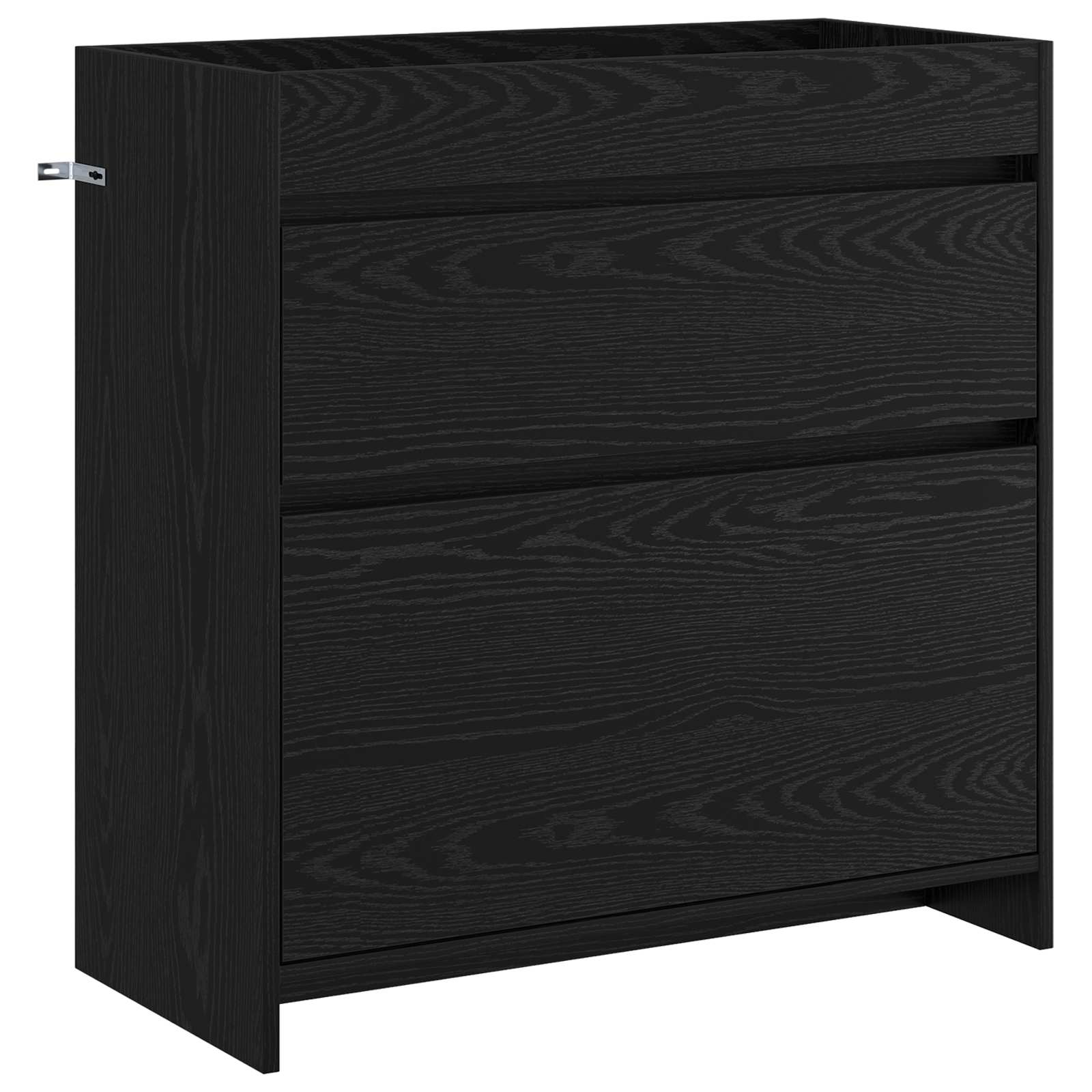 vidaXL Dulap sub chiuvetă pentru baie Stejar Negru 78,5 x 37,5 x 81 cm