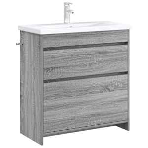 Koupelnová skříňka pod umyvadlo Šedý Sonoma 78,5 x 37,5 x 81 cm - obrázek 3