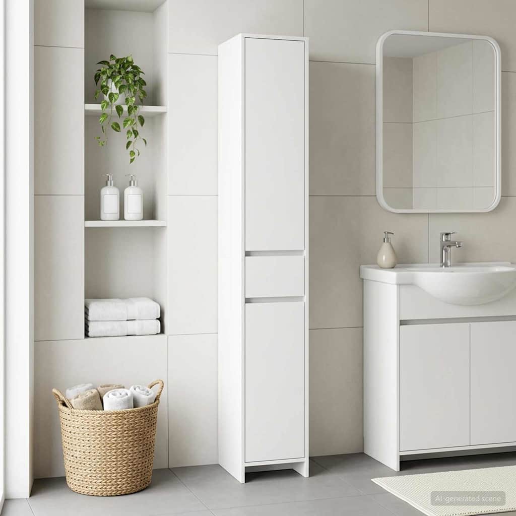 vidaXL Dulap de Baie Alb 30 x 33 x 190 cm Lemn prelucrat