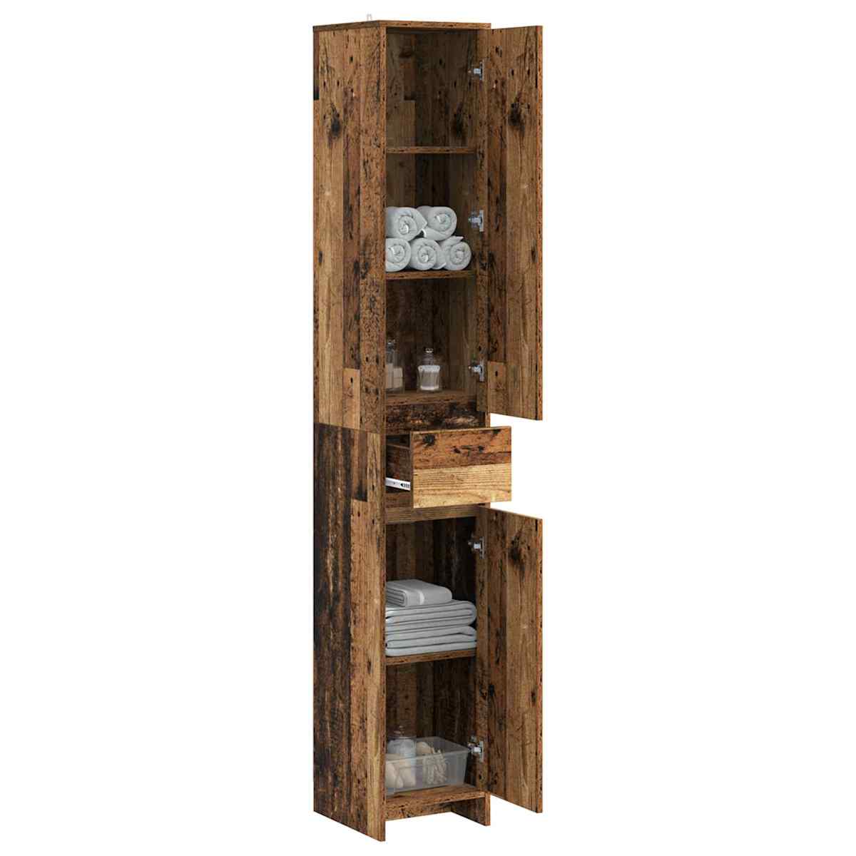Badeværelsesskab 30 x 33 x 190 cm Konstrueret træ - Billede 3