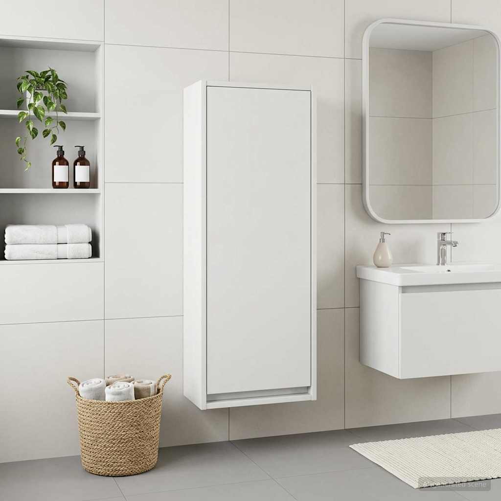 vidaXL Chiuvetă de baie suspendată Alb 35 x 20 x 81 cm Lemn prelucrat