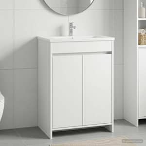 Kopalniški kabinet pod umivalnikom Bela 56 x 37,5 x 81 cm