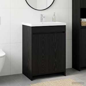 Kopalniški kabinet pod umivalnikom Črni hrast 56 x 37,5 x 81 cm