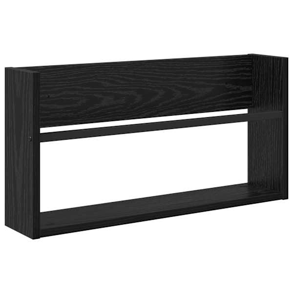 vidaXL Ajakirja riiul riiuliga Must tamm 60 x 12 x 30 cm Tehispuit