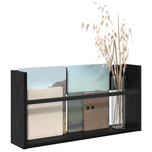 Regál na časopisy Černý dub 60 x 12 x 30 cm kompozitní dřevo - obrázek 3
