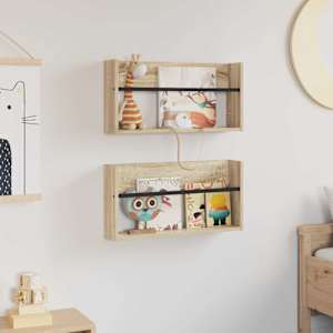 Regál na časopisy s policí 2 pcs Sonoma dub 60 x 12 x 30 cm - obrázek 4
