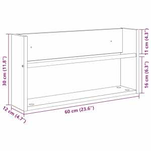 Regál na časopisy s policí 2 pcs Sonoma dub 60 x 12 x 30 cm - obrázek 11
